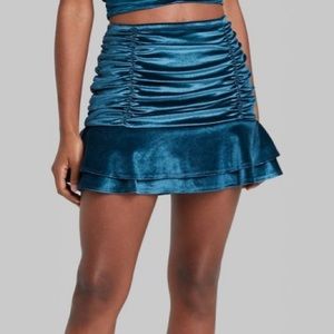 • wild fable ruched velvet mini skirt •